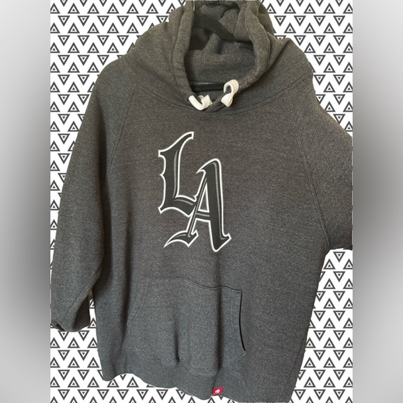 Gray Gothic LA Clippers Sweater with Drawstring Hood - Picture 1 of 4